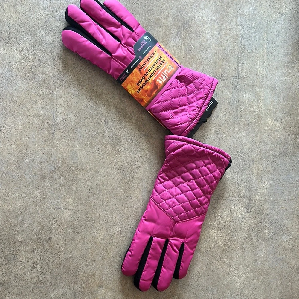 Womens Trukfit Pink and Black Insulated Gloves